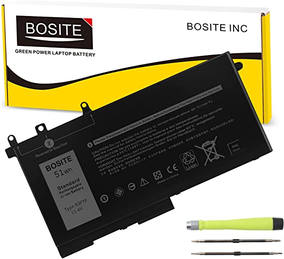 BOSITE 51Wh 93FTF Laptop Battery Compatible with Dell Precision 15 3520 3530 Latitude E5280 E5290 E5480 E5580 E5490 E5491 E5590 E5591 Series D4CMT 4YFVG 83XPC 083XPC 11.4V