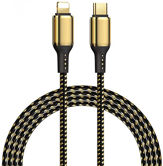 WIWU GD-103 Type-C Compatible Lightning 18K 20W Data Cable, Golden - 3m