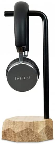 Headset Stand Metal and Wood Headphone Holder Solid Wood