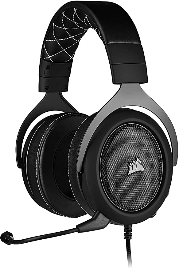 Corsair HS60 PRO Surround Gaming Headset (7.1 Surround Sound, Adjustable Memory Foam Ear Cups, Noise-Cancelling Detachable Microphone with PC, PS4, Xbox One, Switch and Mobile Compatibility) - Black