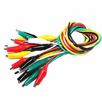 DOUBLE-END ALLIGATOR CLIP WIRE TEST CABLE CROCODILE 30CM 10-PIECE PACK