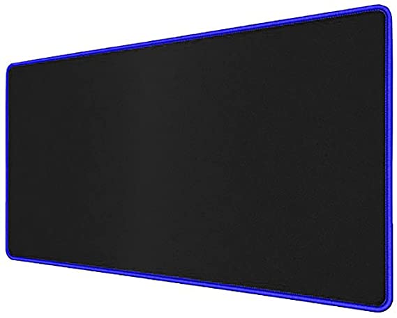 Large Gaming Mouse Pad Extended Mat Non-Slip Desk Pad Rubber Mice Pads Stitched Edges Long Mousepad 23.5x11.6" Blue