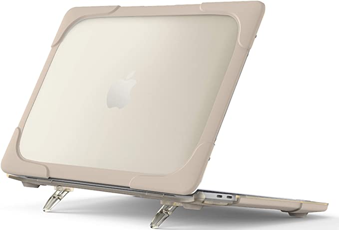 ProCase Heavy Duty Case for MacBook Pro 13 M1 (A2338 A2289) 2020 Release, Rugged Hard Shell Bumper Cover with Kickstand, for MacBook Pro 13-inch Retina with Touch ID -Khaki