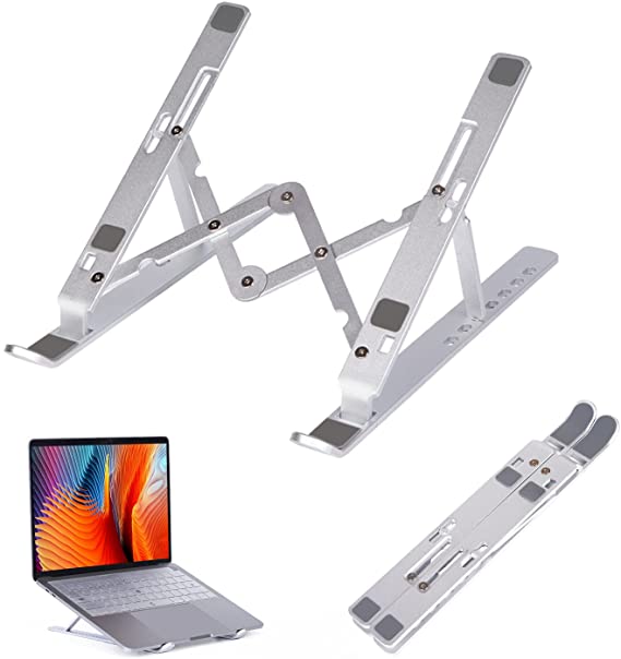 Laptop Riser, Notebook Cooling Stands for Laptop, 7-Angle Adjustable Laptop Stand for Desk ,Premium Aluminium Alloy Material, Compatible with Laptop/Phone/Tablet/Kindle，Suitable Sizes 10-15.6 inches