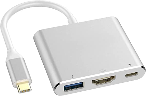 USB C to HDMI Multiport Adapter,Type C to HDMI 4K 30Hz Multiport AV Converter with USB 3.0 Port Mac HDMI Adapter USB C Digital AV Multi Port Adapter