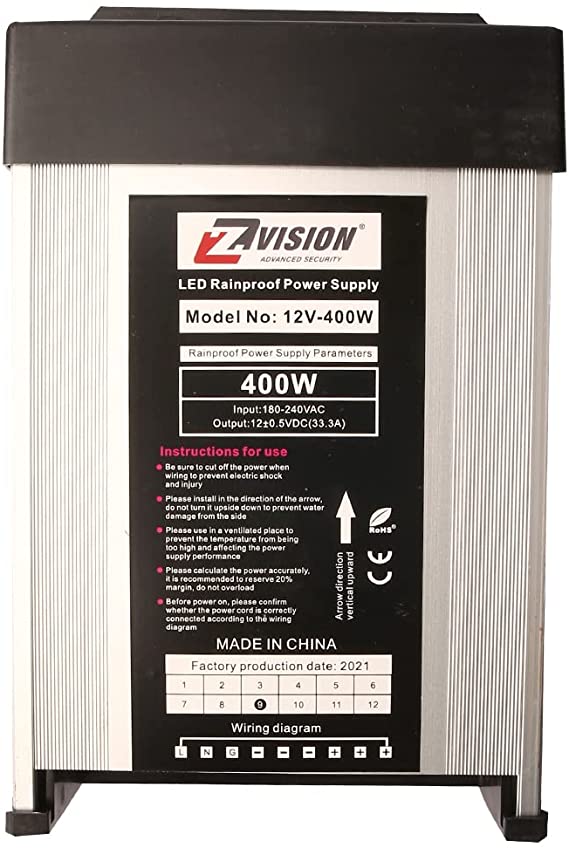 33.3A 400W WaterProof Zvision/Power supply 12v 18channel Output