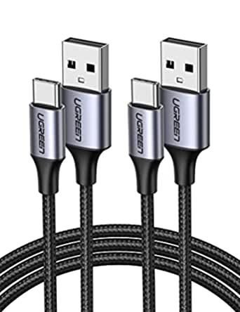 UGREEN USB-C to USB A Cable Charger Type C Fast Charging Braided 2 Pack Compatible for Samsung Galaxy S20 S9 S8 S10 Plus Note 9 8, PS5 Controller, LG G8 G7 V40 V20 V30 (6FT)