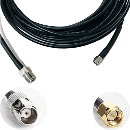 OHM - TNC female To SMA male cable RG58 50ohm 15 Meter length