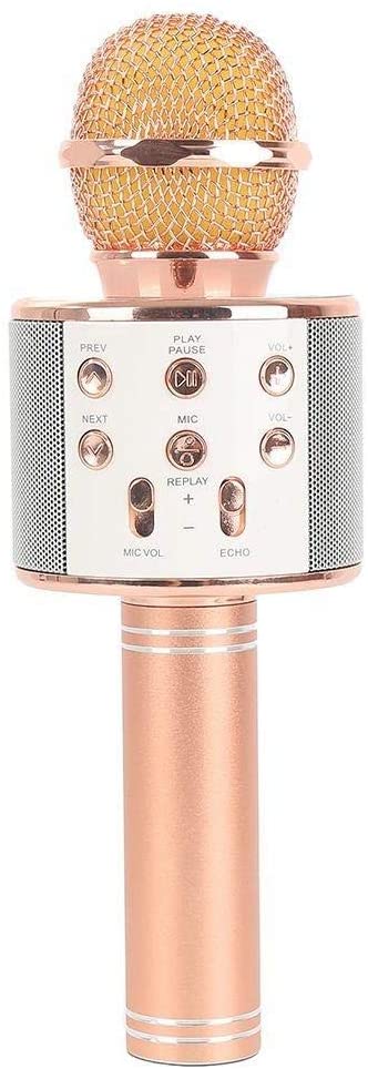 WS-858 Wireless Karaoke Handheld Microphone USB KTV Player Bluetooth -Rose Gold