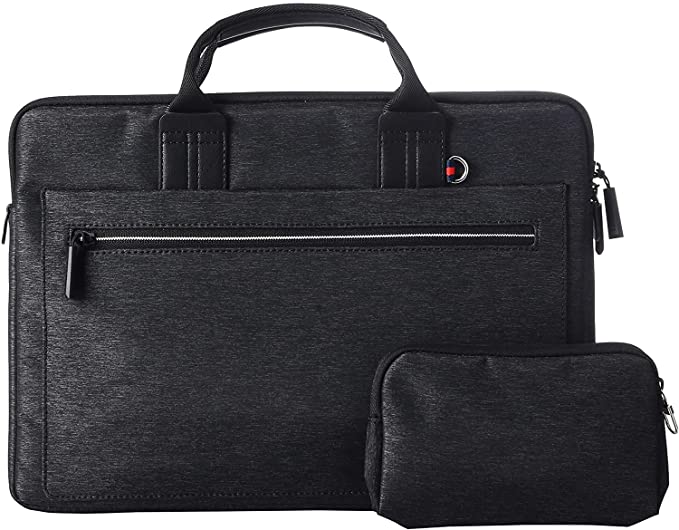 WIWU Athena Portable Slim Laptop Bag with Small Bag for 15.6 inch-Black, BLACK, 15.6