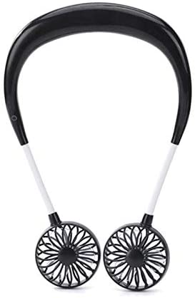 Fbnzmluqfs Small Fan مصغرة مروحة 3.7 فولت 1200mah usb قابلة للشحن 3 التروس المحمولة مروحة يمكن ارتداؤها اليدين الرقبة خالية من الأيدي شنقا مصغرة الرياضة مروحة الهواء برودة (Color : Black)