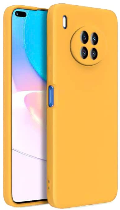 Case Compatible with Honor 50 Lite Liquid Silicone Case Protector Camera Soft TPU Slim Back Cover Yellow
