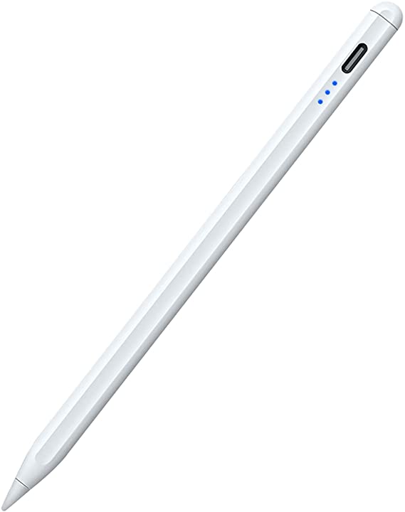 Stylus Pen for iPad, Palm Rejection iPad Pencil for iPad Pro 2021 11/12.9 Inch(2018-2021), iPad 8th Generation, iPad 7/6th, iPad Air 4th/3rd, Upgraded Tip Tilt Sensitivity Magnetic Stylus Pen, White