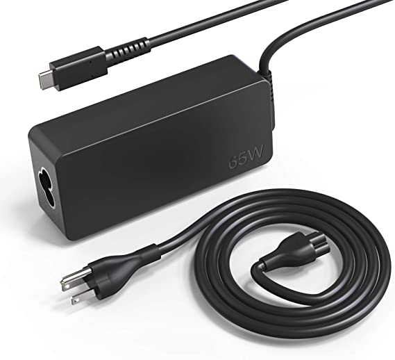 Runpower 65W 45w USB-C AC Charger,for Lenovo ThinkPad X1 T480 T480S T490 T490S T570 L380 L480 L580 Yoga 720 730-13 720-13IKB Chromebook C330 S330 C340 S340 300e 500e, with DC USB C Charging Cable