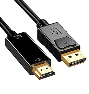 4K DisplayPort to HDMI Cable,Yiany1.8m Gold-Plated DP to HDMI Adapter Compatible for Lenovo, HP, Dell, GPU, AMD, NVIDIA, ASUS - 6 Feet