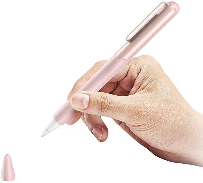 SUPCASE Silicone Protective Case for Apple Pencil (2nd Generation), Anti-Slip Grip with Nib Cover (3 Pieces) Accessories (Rose Gold)