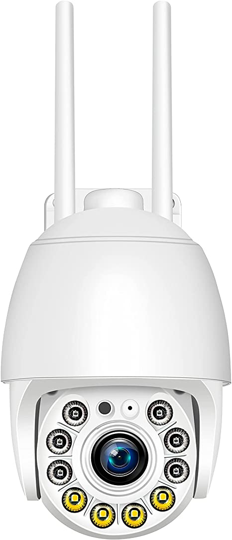 Crosslands 1080p HD WiFi Smart Home Security Camera, Waterproof Motion Detection Intelligent Surveillance Camera with Full Color Night Vision, Smart Tracking, Two-way Audio for Outdoor Indoor- White