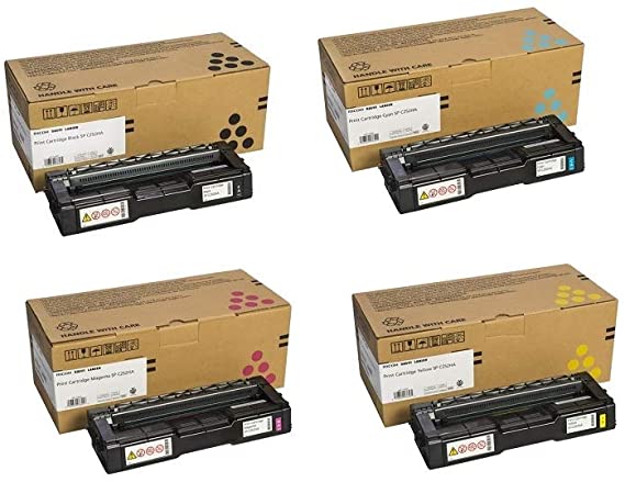 Ricoh 407653, 407654, 407655, 407656 Standard Yield Toner Cartridge Set - Ricoh SP C252SF