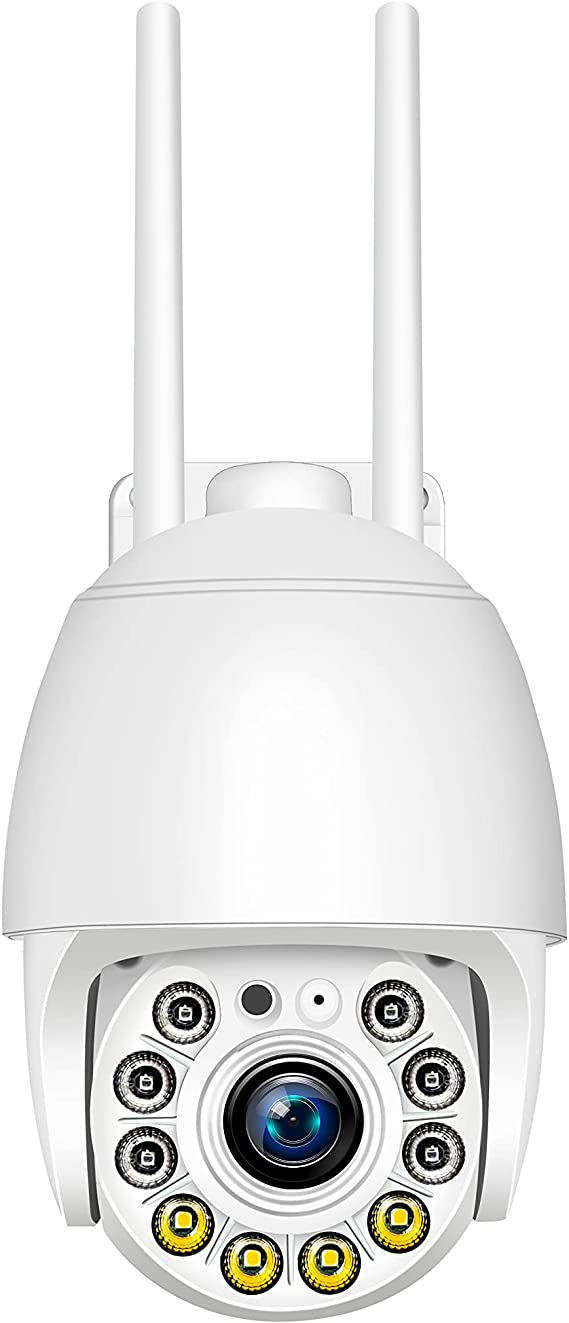 Crosslands 1080p HD WiFi Smart Home Security Camera, Waterproof Motion Detection Intelligent Surveillance Camera with Full Color Night Vision, Smart Tracking, Two-way Audio for Outdoor Indoor- White