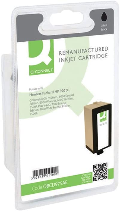Q-Connect HP 920XL Remanufactured Inkjet Cartridge High Yield CD975AE - Black