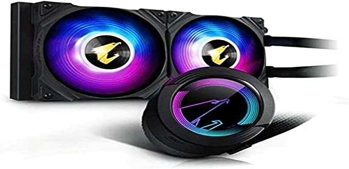 igabyte AORUS Liquid Cooler 240 All-in-one Liquid Cooler with Circular LCD Display, RGB Fusion 2.0, Dual 120mm ARGB Fans
