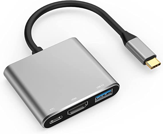 USB C to HDMI Multiport Adapter, Thunderbolt to HDMI Converter with 4K HDMI, 60W Type C PD Charging and USB 3.0 Port, USB C Hub for MacBook Pro/Air,Chromebook Pixel, Dell XPS13 and More