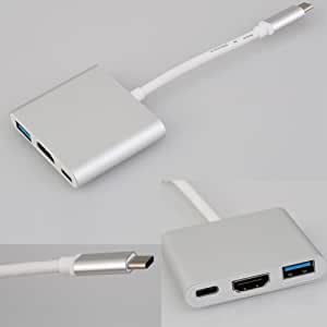 Microware ypeC to 4K HDMI USB 3.0 Charging HUB Adapter USB-C 3.1 Converter Compatible with MacBook