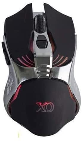 XO G9 Wireless Professional Gaming Mouse 7 LED Color 4800 DPI 7 Buttons with Rechargeable Battery - Black in Silver Metal