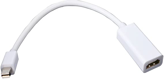 QIANRENON Mini DisplayPort to HDMI Adapter 4K HD Mini DP Male to HDMI Female Cable for TB,Mainstream OS, Monitor, Projector etc White