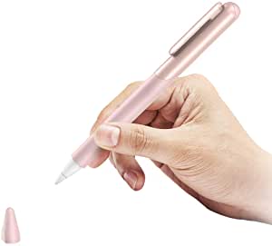 SUPCASE Silicone Protective Case for Apple Pencil (2nd Generation), Anti-Slip Grip with Nib Cover (3 Pieces) Accessories (Rose Gold)