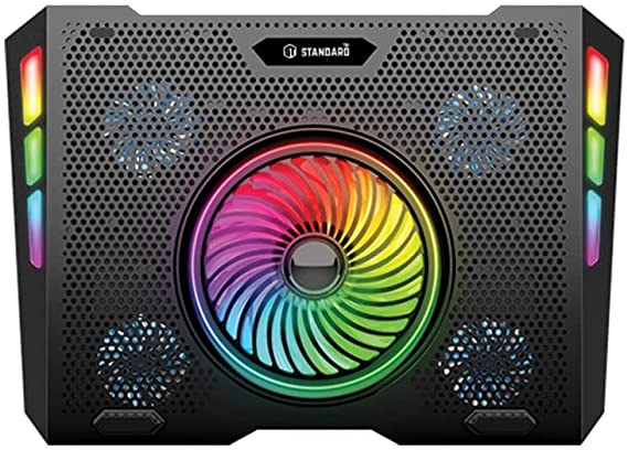 Standard ICE06 Gaming Laptop Cooling Pad Stand – 5*RGB BIG Fans – 2*USB - Suitable for 12-17 inch laptops