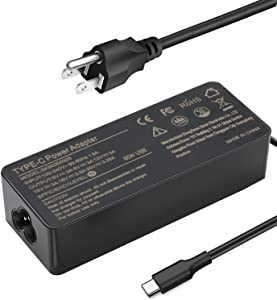 USB-C Laptop Charger Type C 65W 45W Replacement for Lenovo Thinkpad T480 T480s T490 T490s T495 T590 E15 E580 E590 E595 P52s X1 Carbon X280 Think Pads Yoga L380 L390 X380 X390 AC Adapter Power Cord