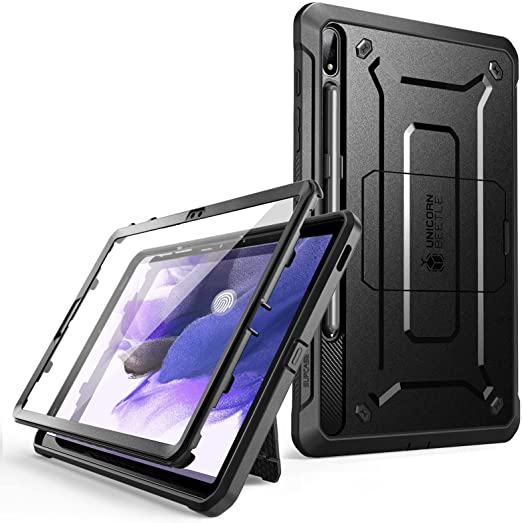 SUPCASE Unicorn Beetle Pro Series Case for Samsung Galaxy Tab S7 FE 12.4 Inch (2021), Full-Body Rugged Heavy Duty Case with Built-in Screen Protector & S Pen Holder (Black)