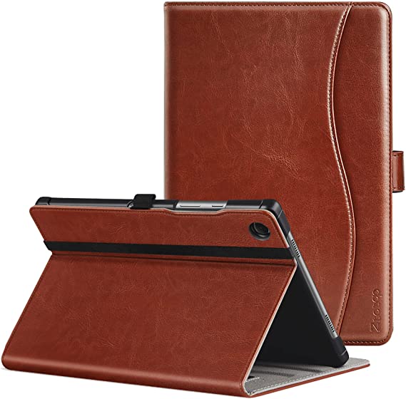 ZtotopCases for Samsung Galaxy Tab A8 10.5 Case, Premium PU Leather Case with Auto Wake & Sleep, Front Pocket & Multiple Viewing Angles for Samsung Tab A8 10.5 Inch Tablet -X200/X205/X207-Brown