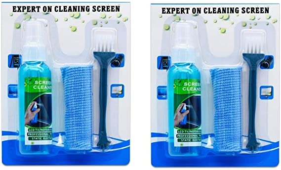 LipiWorld® 3 in 1 Screen Cleaning Set for PC, Laptops, Monitors, Mobiles, LCD, LED, TV (Pack-2)