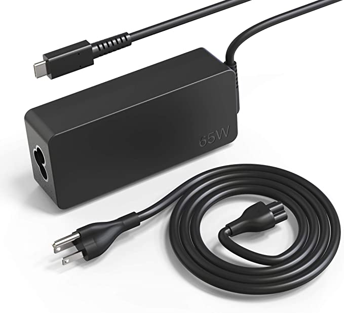 Runpower 65W 45w USB-C AC Charger,for Lenovo ThinkPad X1 T480 T480S T490 T490S T570 L380 L480 L580 Yoga 720 730-13 720-13IKB Chromebook C330 S330 C340 S340 300e 500e, with DC USB C Charging Cable