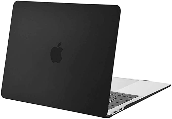 MacBook Air 13 Inch Case 2020 2019 2018 Release A2337 M1 A2179 A1932 | Vteepck Heavy Duty Slim Hard Protective Cover with Fold Kickstand for MacBook Air 13 Inch Retina with Touch ID | Black