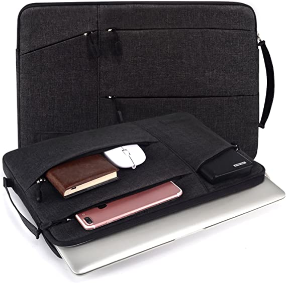 WIWU 15-15.6 Inch Laptop Bag with Handle, Portable Protective Sleeve Sleeve Protective Bag Briefcase (Black, 15 Inches)