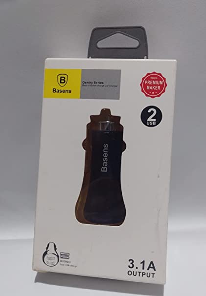 Metal Car Charger, 3.1 A - Black