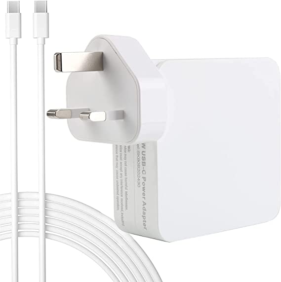 NT - 87W USB C Charger Power Adapter,Compatible With MacBook Pro Charger 13/15 Inch, For MacBook (Air 13 inch 2020/2019/2018), Works With USB-C 87W 61W 30W 29W, Include Charge Cable - WHITE