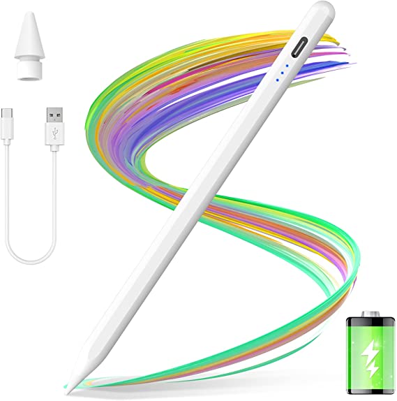 Stylus Pen for iPad, Apple Pencil- Palm Rejection, Tilt and Magnetic Adsorption for iPad 2018-2021, iPad Air 3rd/4th Gen, iPad Pro (11/12.9 Inch), iPad Mini 5th Gen for Precise Writing/Drawing