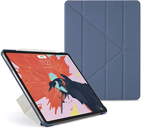 Pipetto Origami iPad Case Pro 12.9" (2018) with 5 in 1 stand & auto sleep/wake function Navy