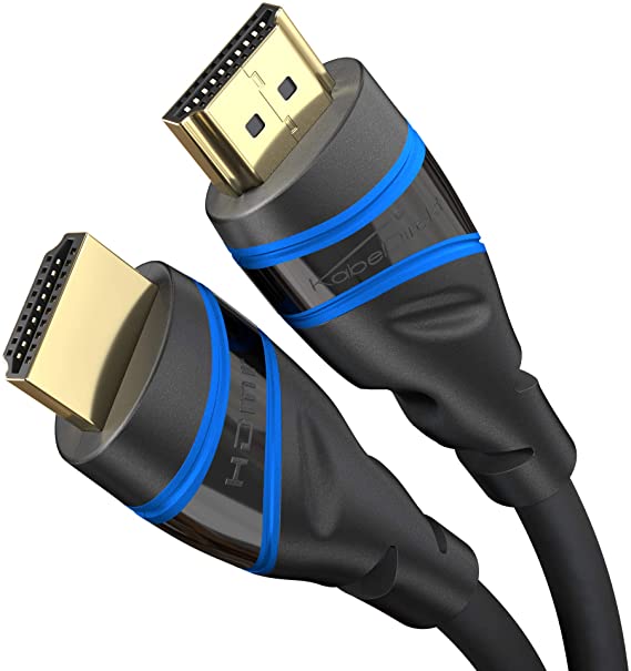 KabelDirekt – كابل HDMI 2.1، سرعة عالية فائقة، معتمد – 4 م – 8 ك عند 60 هرتز، 48G، أحدث معيار،تم الاعتماد/الاختبار رسمياً للتأكد من الجودة المثالية، والحصول على أعلى استفادة من PS5/Xbox، أزرق/أسود