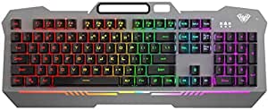 AULA F3010 Wired Gaming Keyboard 26 Keys Anti-ghosting Ergonomic Metal Panel Mix Backlit LED Gamer Keyboard (F3010)
