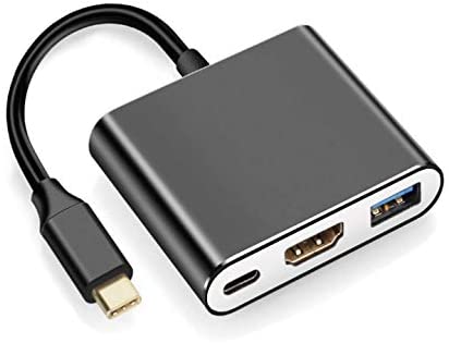 USB C to HDMI Adapter,USB-c to Hdmi 4k Usb3.0 Hub Type-c PD Adapter Work with Mic Book 2019 2018 Samsung Galaxy S20/S10 (Black)