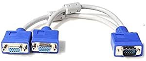 Storite VGA Y Splitter Cable 1 Male VGA to 2 Female vga Splitter Cable