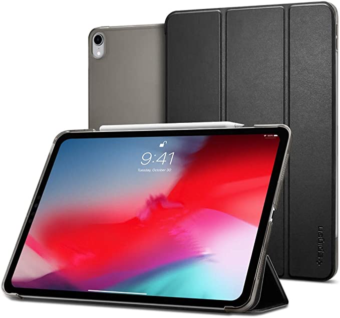 Spigen Smart Fold designed for Apple iPad Pro 12.9 inch (2018) case/cover - Black - Version 2 Apple Pencil compatible with Auto Sleep and Wake