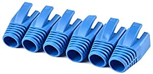 Divine Cat6 Cat6A Cat7 RJ45 Plug Connector Cover Modular Network Plug Connector Cap Cable Connector Boots 50 Pcs/Pack Blue