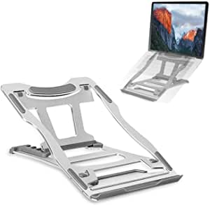 Laptop Stand for Desk JSVER Adjustable Laptop Stand, Aluminum 9 Angles Laptop Stand, Foldable Laptop Stand, Laptop Holder, Laptop Riser for MacBook, Lenovo, HP, Dell, Samsung, LG, 10-15.6”Notebook