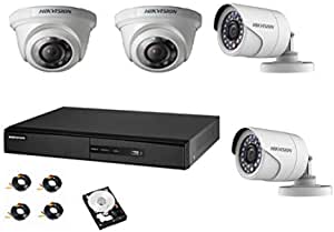 Hikvision CCTV Set with 4 Channel DVRK1 Hard Disk 2T/ 2 Indoor & Outdoor Camera -3.6mm & 4 x 40m Cables (1280x1080 P)
